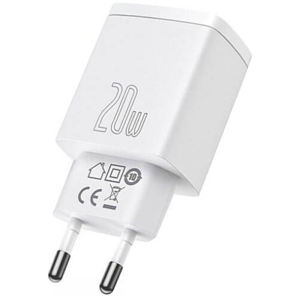 Сетевое зарядное устройство Baseus Compact Quick Charger U+C 20W White (CCXJ-B02)
