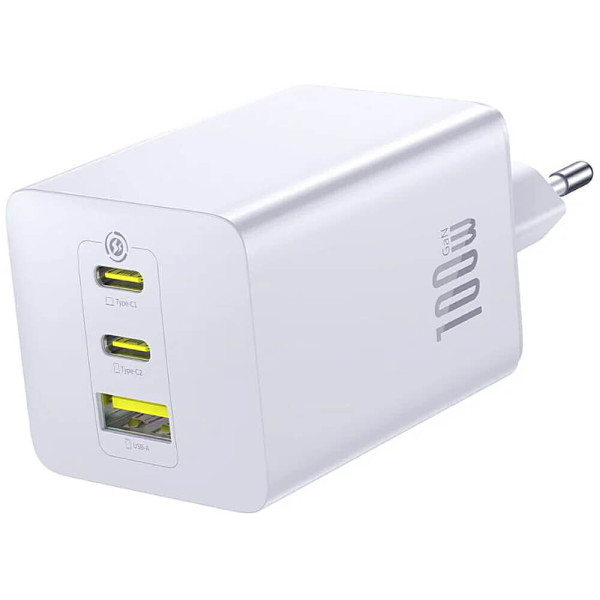 Сетевое зарядное устройство Baseus EnerFill FE11 Fast Charger (1×USB-A, 2×USB-C) 100W White (P10182102213-00)