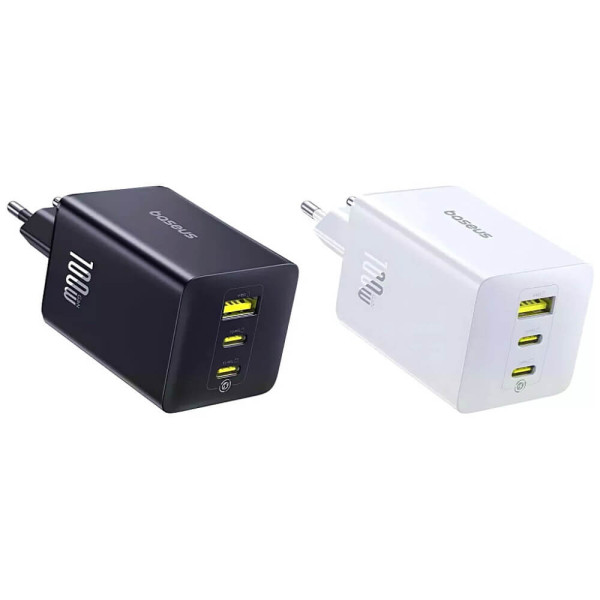 Сетевое зарядное устройство Baseus EnerFill FE22 100W (1×USB-A, 2×USB-C) Black (E0123800)
