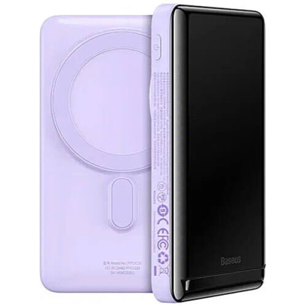 Внешний аккумулятор Baseus Magnetic Bracket Wireless 10000mAh 20W Purple (PPCX080005)