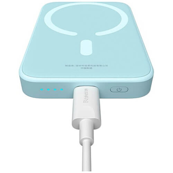 Внешний аккумулятор Baseus Magnetic Mini Air Wireless Fast Charge 6000mAh 20W с кабелем Galaxy Blue (P10059002313-00)