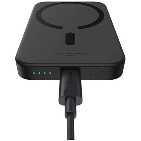 Внешний аккумулятор Baseus Magnetic Mini Air Wireless Fast Charge 6000mAh 20W с кабелем Cluster Black (P10059002113-00)