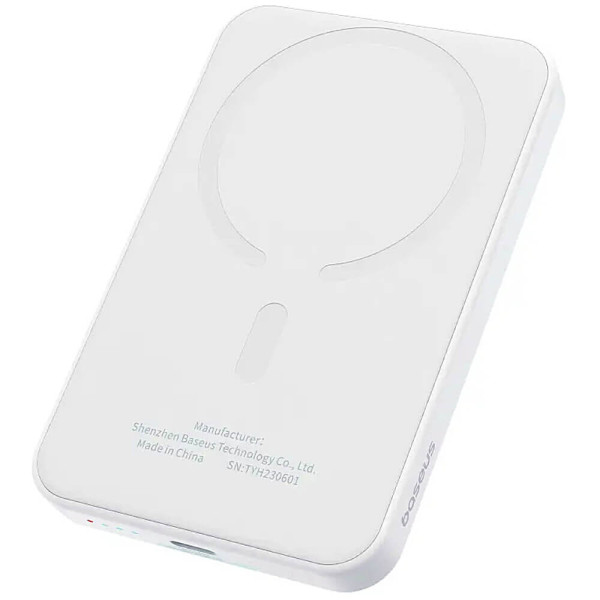 Внешний аккумулятор Baseus Magnetic Mini Wireless Fast Charge Power Bank 5000mAh 20W White (PPCXM05/P10022106222-00)