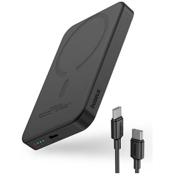 Внешний аккумулятор Baseus Magnetic Mini Wireless Fast Charge 5000mAh 20W с кабелем Cluster Black (P10022107113-00)