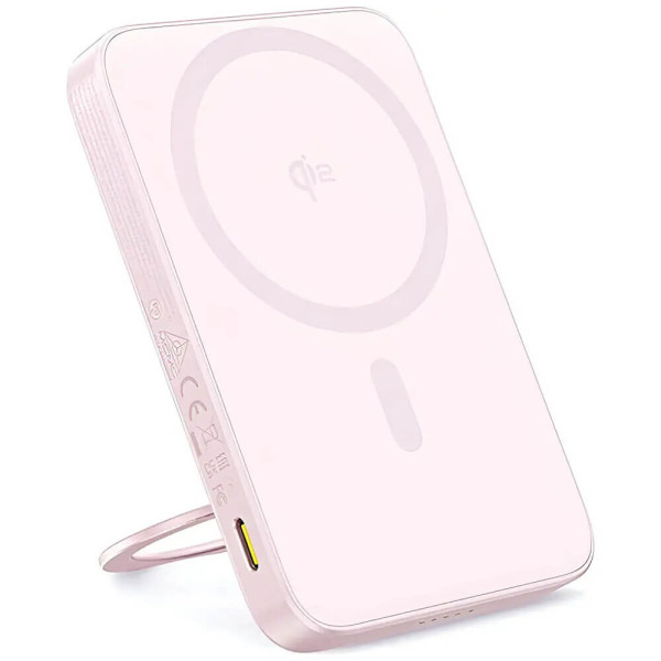 Внешний аккумулятор Baseus PicoGo Qi2 Magnetic with Rotatable Stand 5000mAh 20W Baby Pink (P10076800413-00)