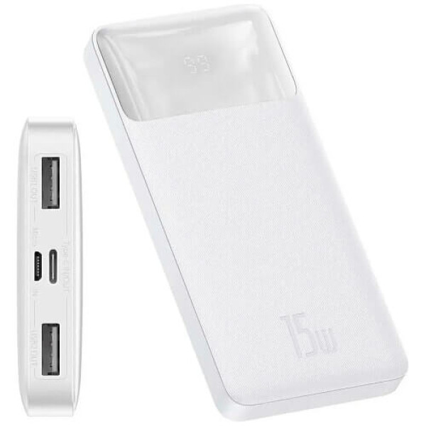 Внешний аккумулятор Baseus Bipow Digital Display 15W 10000mAh White (PPDML-I02)