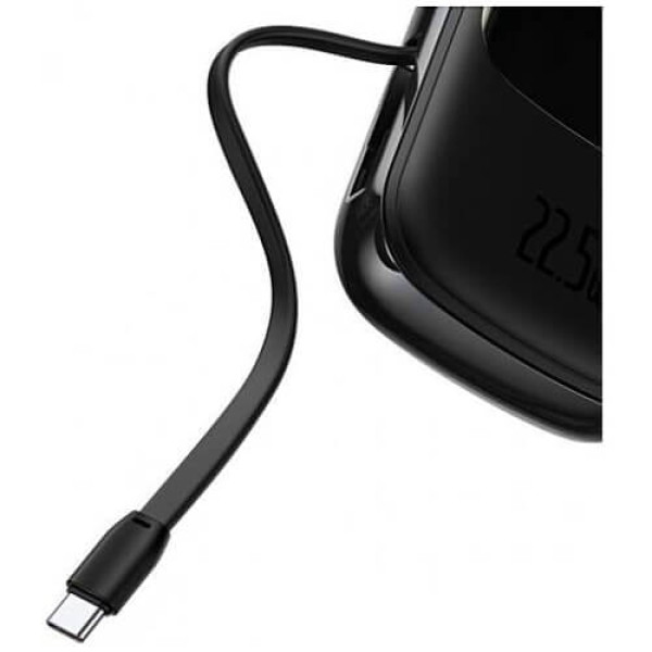 Внешний аккумулятор Baseus Power Bank 20000mAh с USB-C Cable Q Pow Display 22.5W Black (PPQD-I01, PPQD040101)
