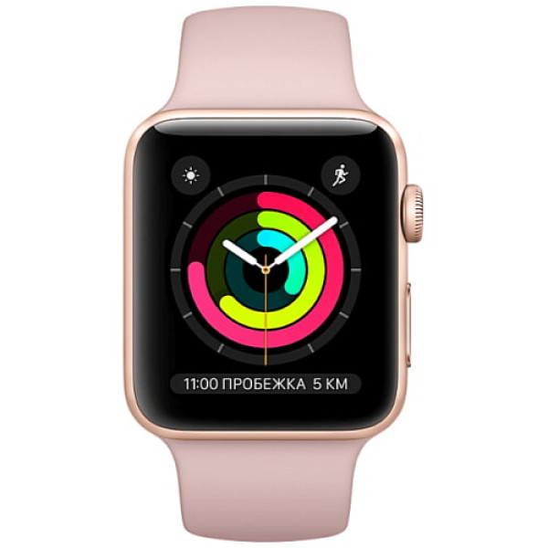 б/у Apple WATCH Series 3 42mm Gold Aluminium Case with Pink Sand Sport Band (MQL22) (Хорошее состояние)