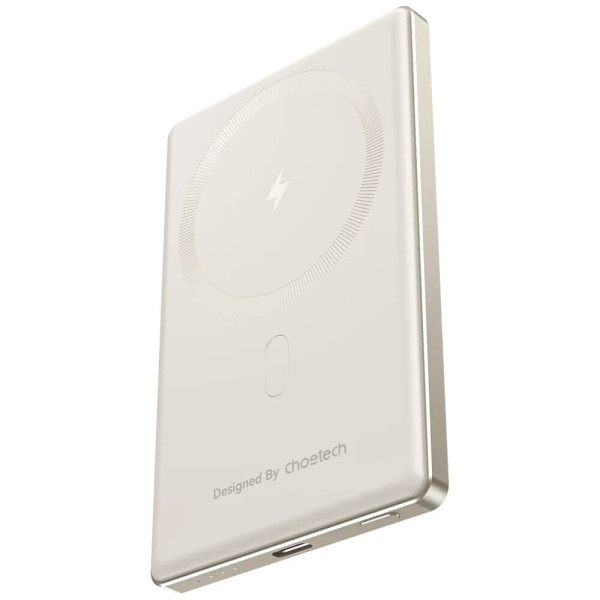 Внешний аккумулятор Choetech PD 20W 5000 mAh Ultra-Thin Magnetic Power Bank White (B738-WT)