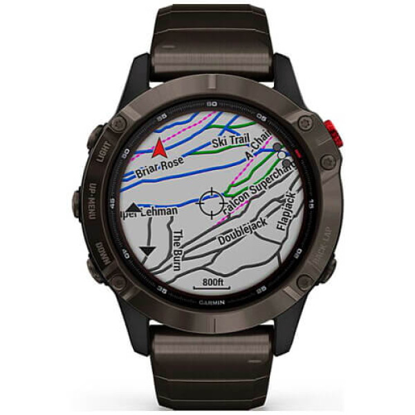 Смарт-часы Garmin Fenix 6 Pro Solar Titanium Carbon Gray Dlc With Titanium Dlc Band (010-02410-23) ГАРАНТИЯ 12 мес.