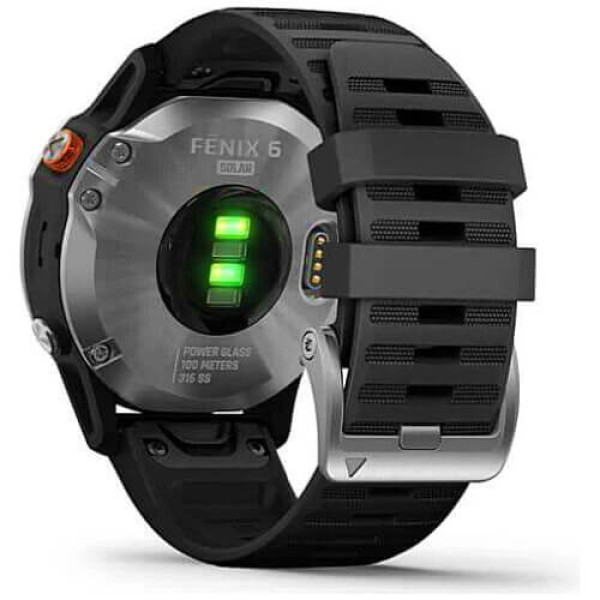 Смарт-часы Garmin Fenix 6 Solar Silver with Black Band (010-02410-00) ГАРАНТИЯ 3 мес.