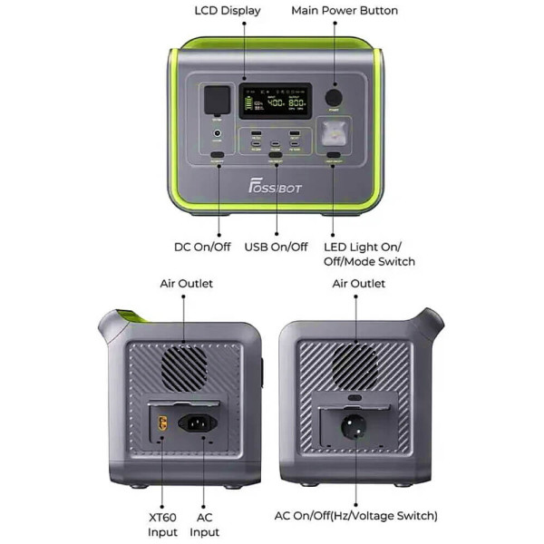 Зарядная станция Fossibot F800 Green (FSB-F800-gr)