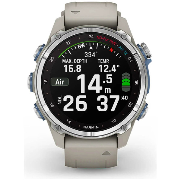 Смарт-часы Garmin Descent Mk3 43mm Stainless Steel with Fog Gray Silicone Band (010-02753-04/03) ГАРАНТИЯ 3 мес.