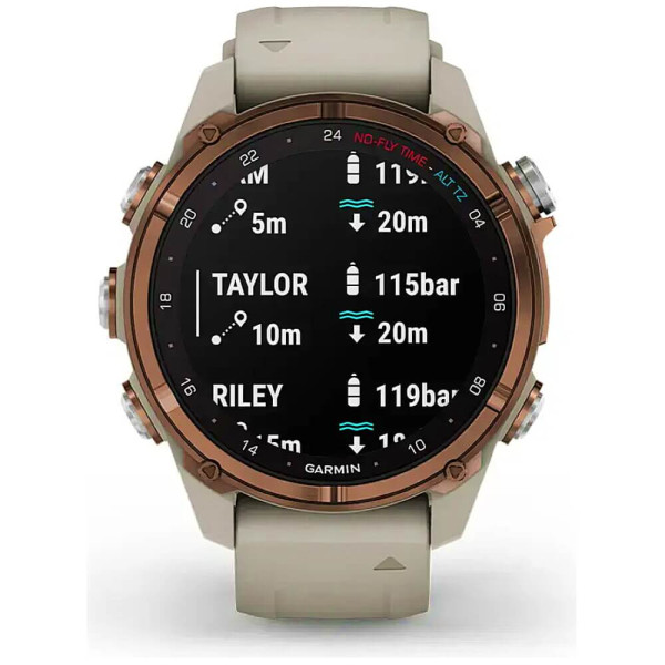 Смарт-часы Garmin Descent Mk3i 43 mm Bronze PVD Titanium with French Gray Silicone Band (010-02753-13/14) ГАРАНТИЯ 3 мес.