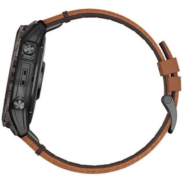 Смарт-часы Garmin Epix Pro Gen 2 Sapphire 51mm Carbon G. DLC Tit. with Chestnut L. Band (010-02804-30) ГАРАНТИЯ 3 мес.