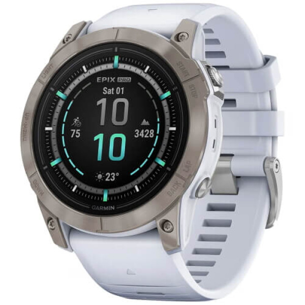 Смарт-часы Garmin Epix Pro Gen 2 Sapphire 47mm Titanium with Whitestone Band (010-02803-20/21) ГАРАНТИЯ 3 мес.