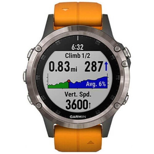 Смарт-часы Garmin Fenix 5 Plus Sapphire Orange (010-01988-05/04) ГАРАНТИЯ 12 мес.