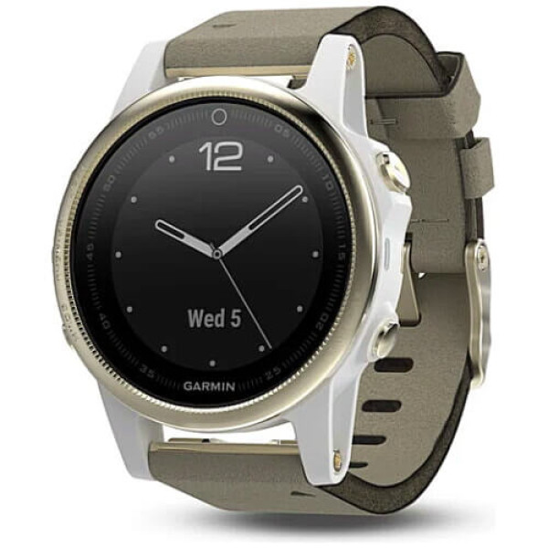 Смарт-часы Garmin Fenix 5S Champagne Sapphire with Gray Suede Band (010-01685-12) ГАРАНТИЯ 12 мес.