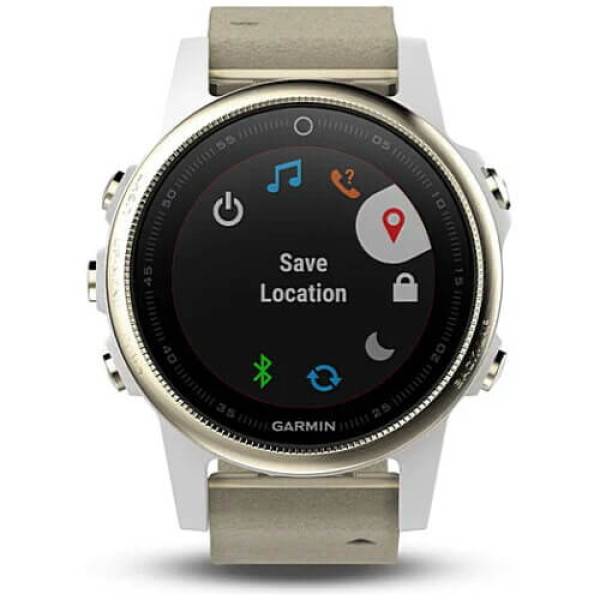 Смарт-часы Garmin Fenix 5S Champagne Sapphire with Gray Suede Band (010-01685-12) ГАРАНТИЯ 12 мес.
