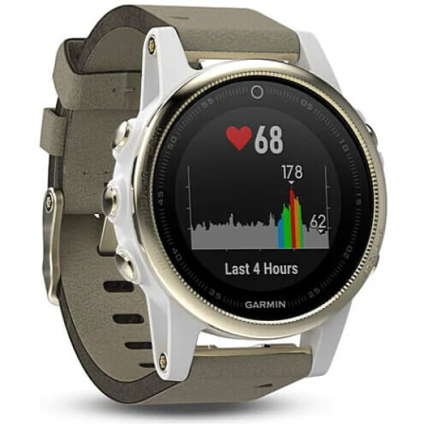 Смарт-часы Garmin Fenix 5S Champagne Sapphire with Gray Suede Band (010-01685-12) ГАРАНТИЯ 12 мес.