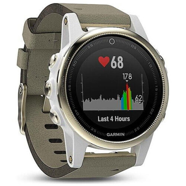 Смарт-часы Garmin Fenix 5S Sapphire Champagne with Suede Band (010-01685-13) ГАРАНТИЯ 12 мес.