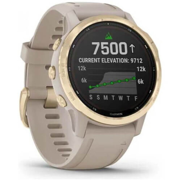 Смарт-часы Garmin Fenix 6S Pro Solar Edition Light Gold with Light Sand Band (010-02409-11) ГАРАНТИЯ 12 мес.