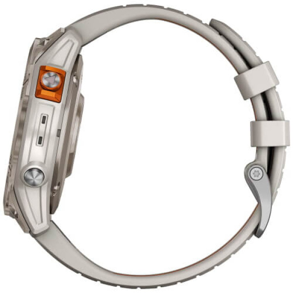 Смарт-часы Garmin Fenix 7 Pro Sapphire Solar Titanium with Fog Gray/Ember O. Band (010-02777-20/21) ГАРАНТИЯ 12 мес.
