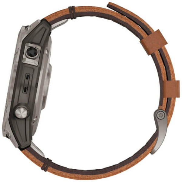 Смарт-часы Garmin Fenix 7 Pro Sapphire Solar Titanium with Chestnut L. Band (010-02777-30) ГАРАНТИЯ 3 мес.