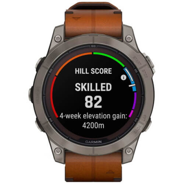 Смарт-часы Garmin Fenix 7 Pro Sapphire Solar Titanium with Chestnut L. Band (010-02777-30) ГАРАНТИЯ 12 мес.