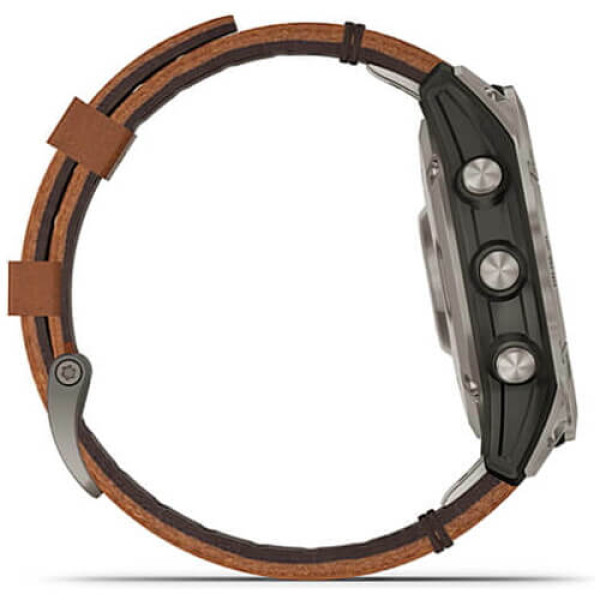 Смарт-часы Garmin Fenix 7 Sapphire Solar Titanium with Chestnut Leather Band (010-02540-31) ГАРАНТИЯ 3 мес.