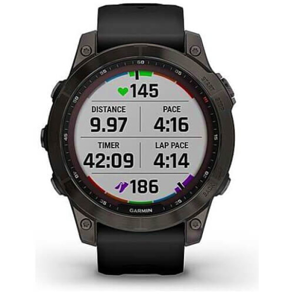 Смарт-часы Garmin Fenix 7 Sapphire Solar Carbon Gray DLC Titanium with Black Band (010-02540-20/21) ГАРАНТИЯ 3 мес.
