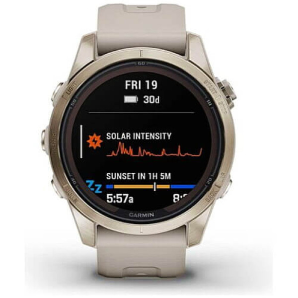 Смарт-часы Garmin Fenix 7S Pro Sapphire Solar Soft Gold with Light Sand Band (010-02776-14/15) ГАРАНТИЯ 12 мес.