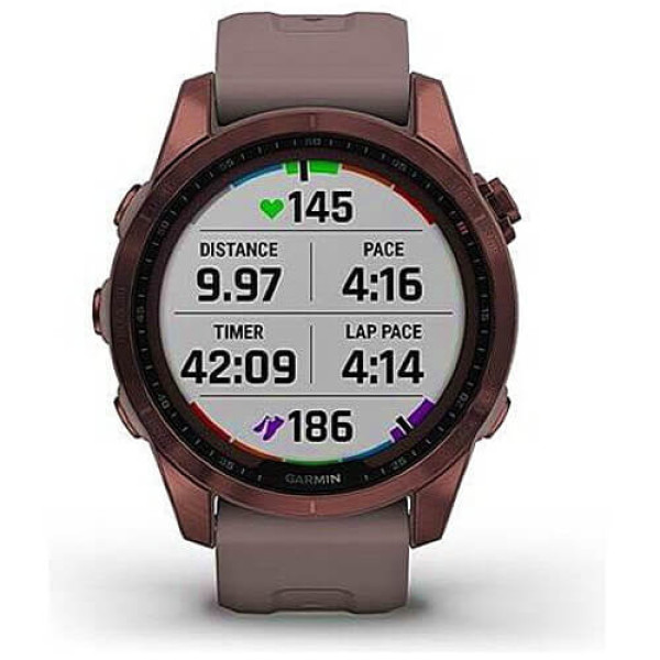 Смарт-часы Garmin Fenix 7S Sapphire Solar Dark Bronze Titanium w. Shale G. Band (010-02539-28/29) ГАРАНТИЯ 3 мес.