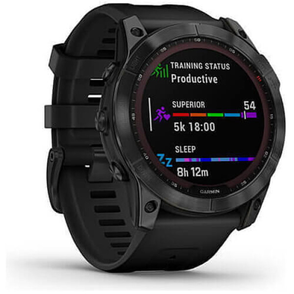 Смарт-часы Garmin Fenix 7X Sapphire Solar Black DLC Titanium with Black Band (010-02541-22/23/45) ГАРАНТИЯ 3 мес.