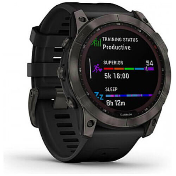 Смарт-часы Garmin Fenix 7X Sapphire Solar Carbon Gray DLC Titanium with Black Band (010-02541-10/11)