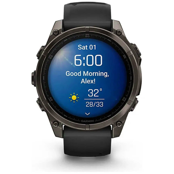 Смарт-часы Garmin Fenix 8 47mm AMOLED S Carbon Gray DLC Titanium w. Black/Pebble Gray S. Band (010-02904-20/21) ГАРАНТИЯ 12 мес.