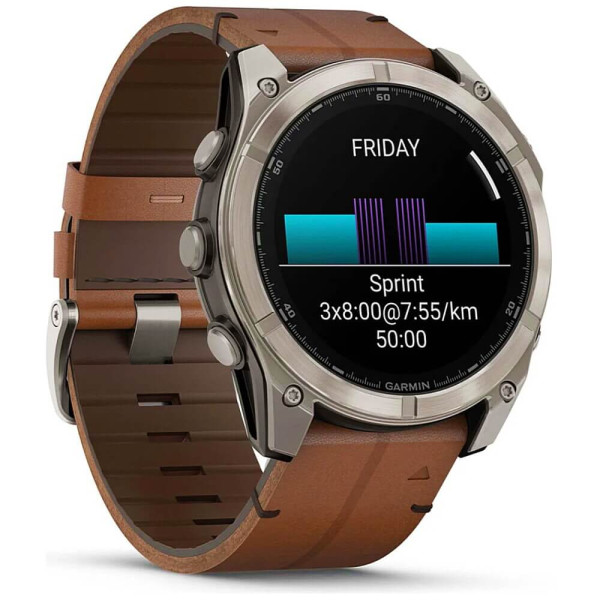Смарт-часы Garmin Fenix 8 51mm AMOLED Sapphire Carbon grey DLC w. Chestnut Leather Band (010-02905-40) ГАРАНТИЯ 3 мес.