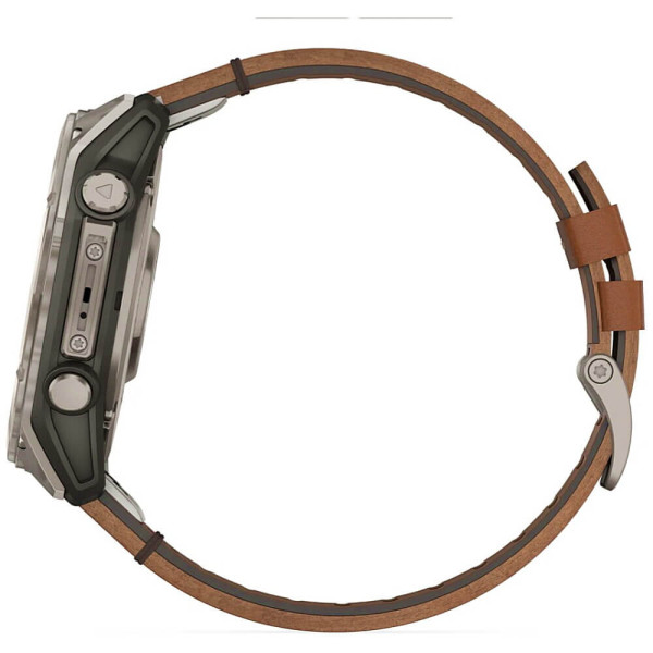 Смарт-часы Garmin Fenix 8 51mm AMOLED Sapphire Carbon grey DLC w. Chestnut Leather Band (010-02905-40) ГАРАНТИЯ 3 мес.