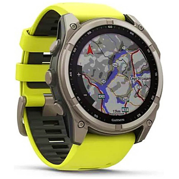 Смарт-часы Garmin Fenix 8 51mm Solar Sapphire Titanium w. Amp Yellow/Graphite Silicone Band (010-02907-20/21) ГАРАНТИЯ 12 мес.