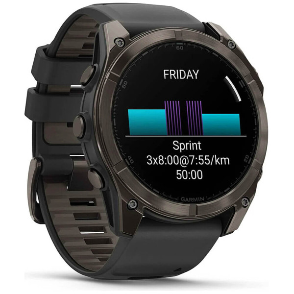 Смарт-часы Garmin Fenix 8 51mm AMOLED Sapphire Carbon Gray DLC Titanium w. Black/Pebble Gray S. Band (010-02905-20/21) ГАРАНТИЯ 12 мес.