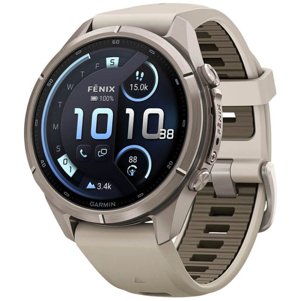 Смарт-часы Garmin Fenix 9 Pro inReach 43mm Titanium with Fog Gray/Dark Sandstone Silicone Band (010-04335-80/81) ГАРАНТИЯ 3 мес.