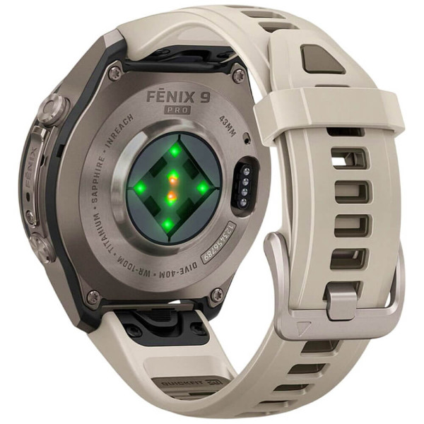 Смарт-часы Garmin Fenix 9 Pro inReach 43mm Titanium with Fog Gray/Dark Sandstone Silicone Band (010-04335-80/81) ГАРАНТИЯ 3 мес.
