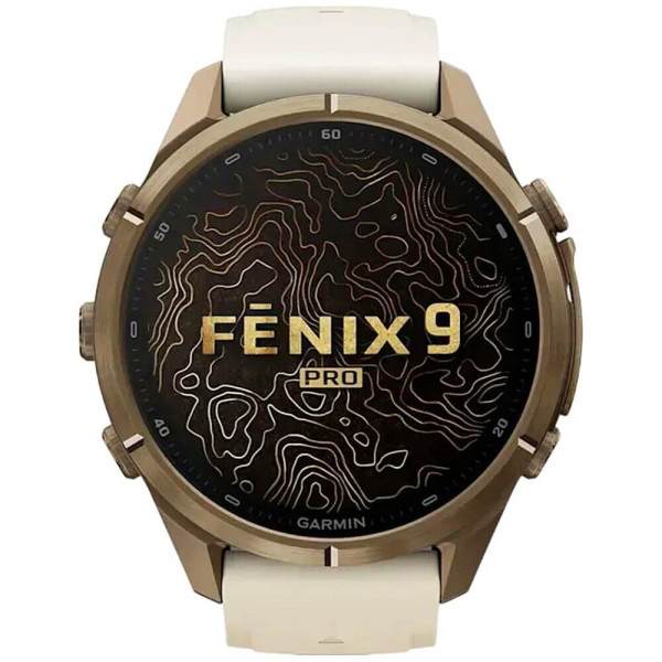 Смарт-часы Garmin Fenix 9 Pro 43mm Autumn Gold Titanium with Cream/French Gray Silicone Band (010-04335-25/26) ГАРАНТИЯ 3 мес.