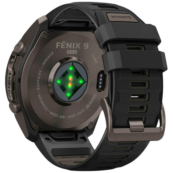 Смарт-часы Garmin Fenix 9 Pro inReach 47mm Carbon Gray DLC Titanium w. Black/Pebble Gray Silicone B. (010-04336-10/11) ГАРАНТИЯ 3 мес.