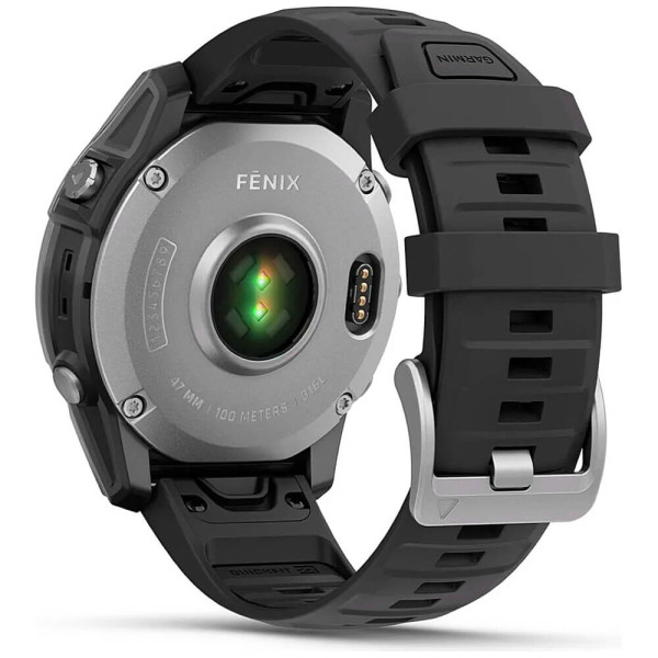 Смарт-часы Garmin Fenix E 47mm AMOLED Stainless Steel with Black Silicone Band (010-03025-02/00) ГАРАНТИЯ 3 мес.