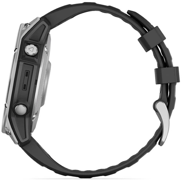 Смарт-часы Garmin Fenix E 47mm AMOLED Stainless Steel with Black Silicone Band (010-03025-02/00) ГАРАНТИЯ 3 мес.