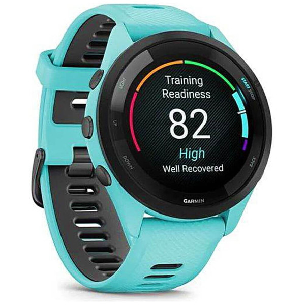 Смарт-часы Garmin Forerunner 265 Black Bezel w. Aqua Case and Aqua/Black Silicone Band (010-02810-02/12/52) ГАРАНТИЯ 3 мес.