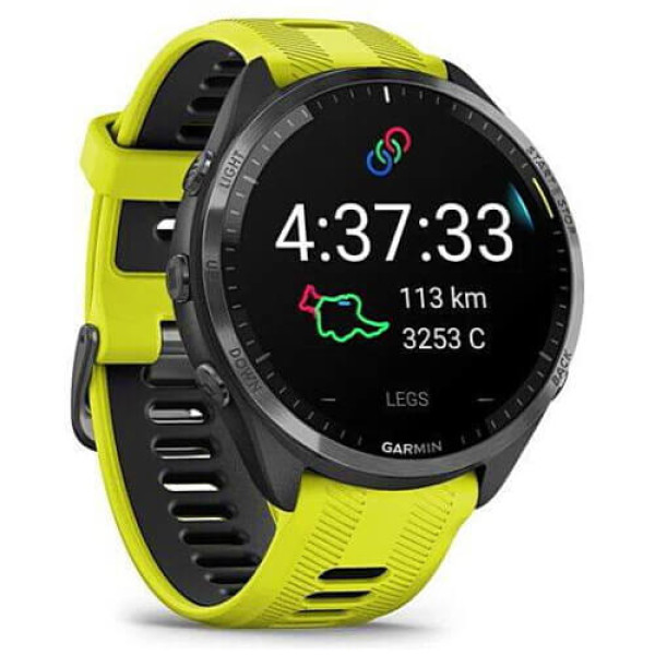 Смарт-часы Garmin Forerunner 965 Carbon Gray Titanium Bezel with Black and Amp Yell/Black S. Band (010-02809-02/12) ГАРАНТИЯ 12 мес.