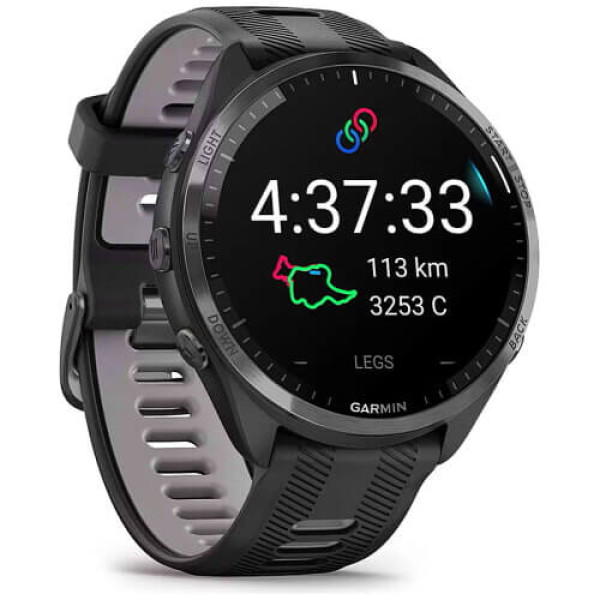 Смарт-часы Garmin Forerunner 965 Carbon Gray Titanium Bezel w. Blk Case Blk/Powder Gray S. Band (010-02809-00/10/80) ГАРАНТИЯ 12 мес.