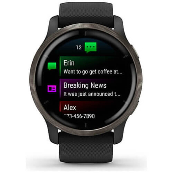 Смарт-часы Garmin Venu 2 Slate Stainless Steel Bezel with Black Case and Silicone Band (010-02430-11/01) ГАРАНТИЯ 3 мес.